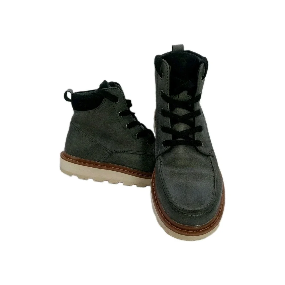 Deer Stags Julian JR Sturdy Boots Slate Gray Memory Foam Boy's Size 4M Lace Up